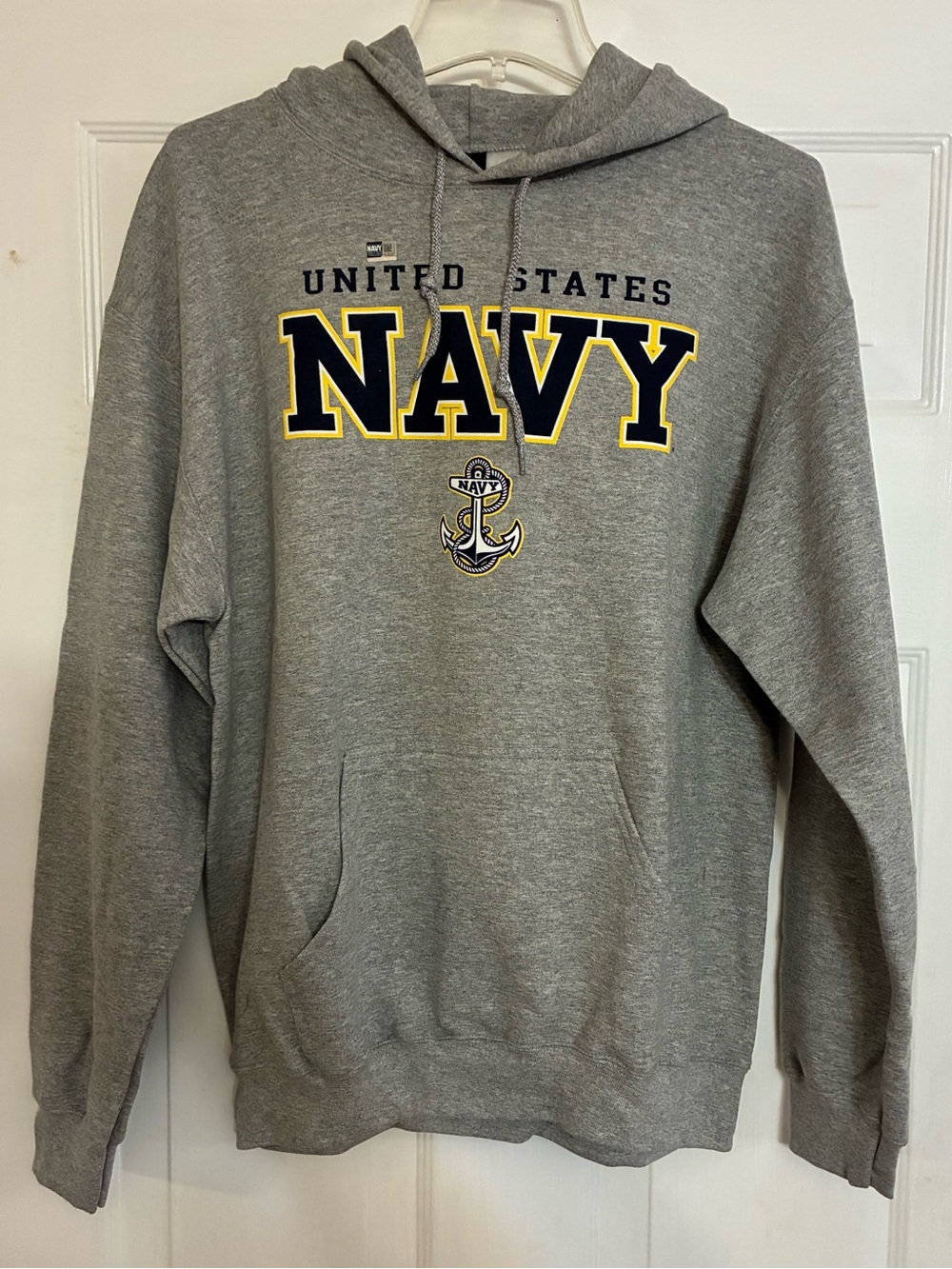 Gildan Gray Pullover Hoodie U.S. Navy Adult Size Medium Long Sleeve